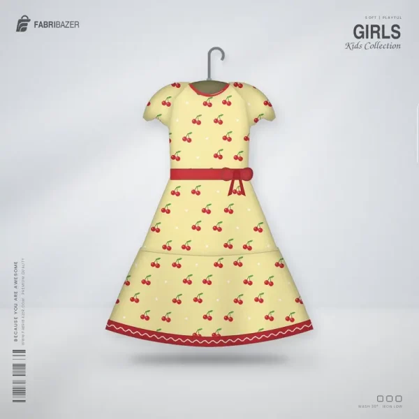Girls Frock – Cherry Print