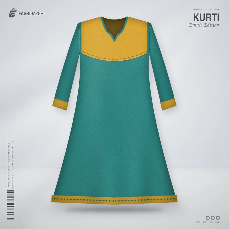 Two Tone Kurti – Contrast Yoke
