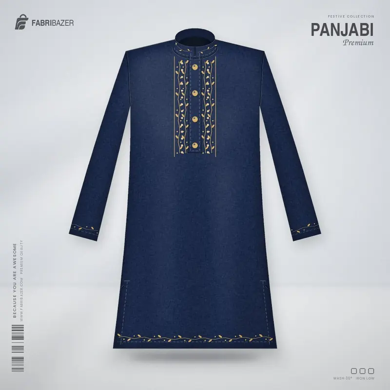 Premium Panjabi – Navy Karchupi